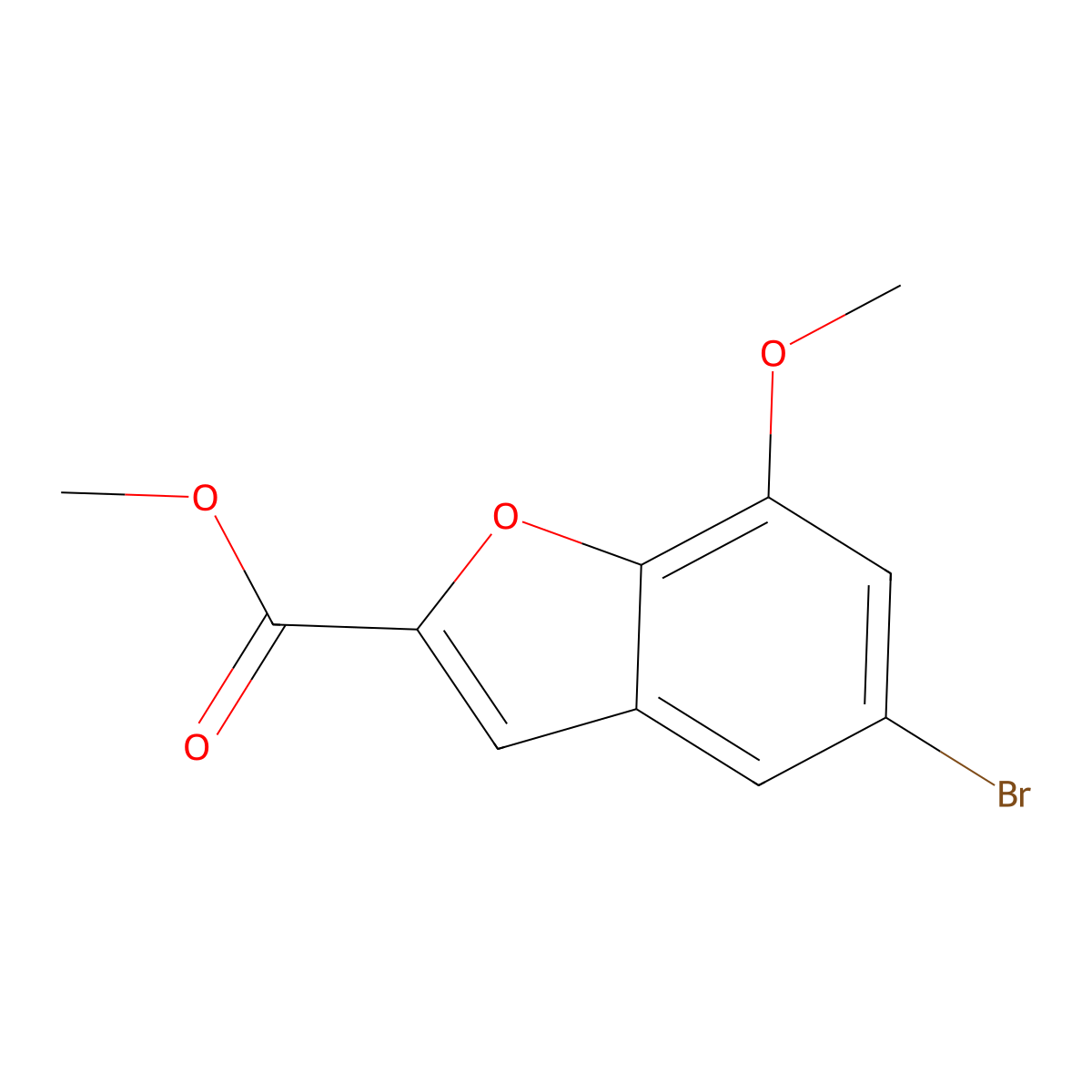 Methyl 5-bromo-7-methoxybenzofuran-2-carboxylate molecular structure, CAS 1242240-98-7
