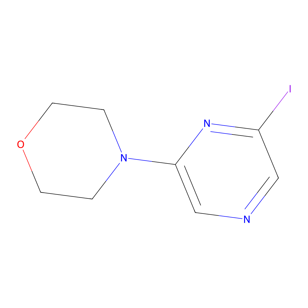 2-Iodo-6-morpholinopyrazine molecular structure, CAS 1242241-01-5