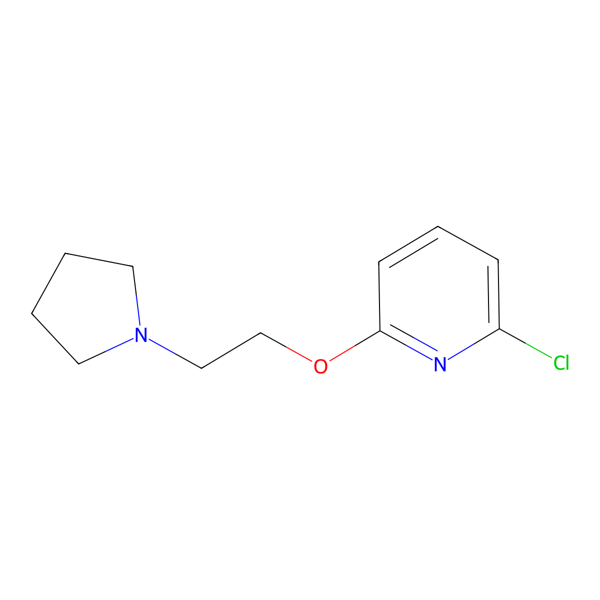 2-Chloro-6-[2-(pyrrolidin-1-yl)ethoxy]pyridine molecular structure, CAS 1242241-03-7
