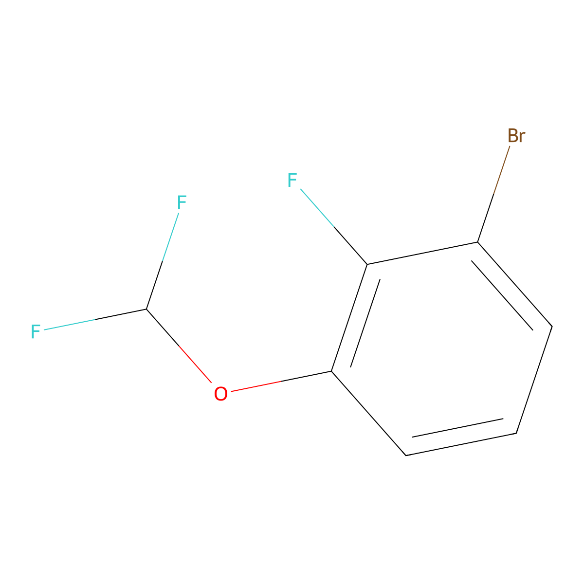 1-Bromo-3-(difluoromethoxy)-2-fluorobenzene molecular structure, CAS 1242249-28-0