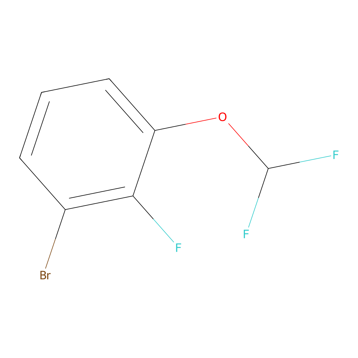 1-Bromo-3-(difluoromethoxy)-2-fluorobenzene molecular structure, CAS 1242249-28-0