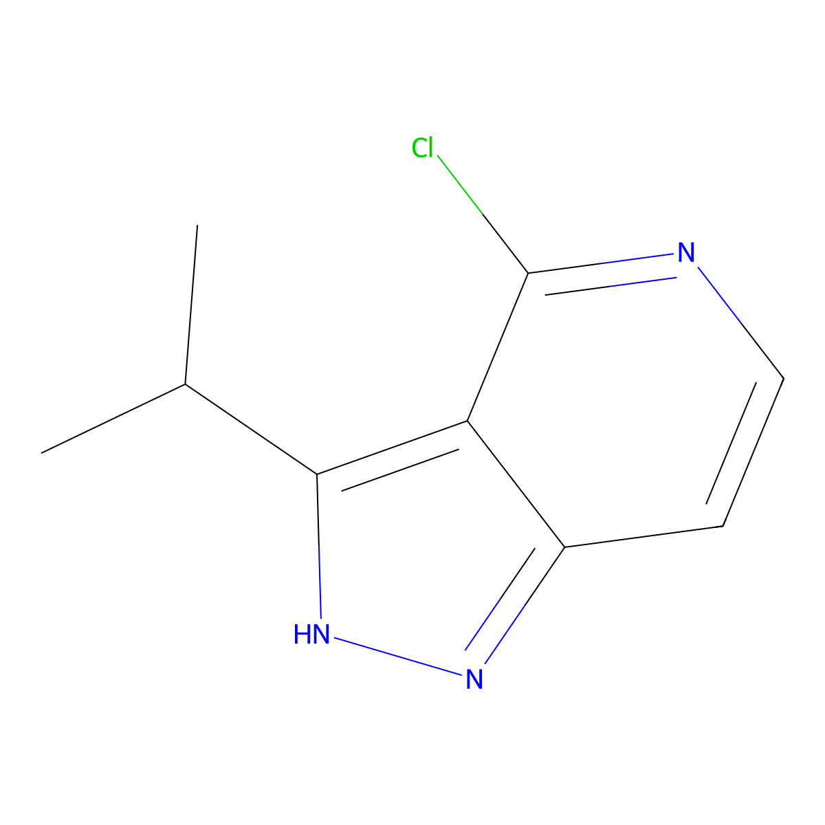 4-chloro-3-(propan-2-yl)-1H-pyrazolo[4,3-c]pyridine molecular structure, CAS 1242249-45-1