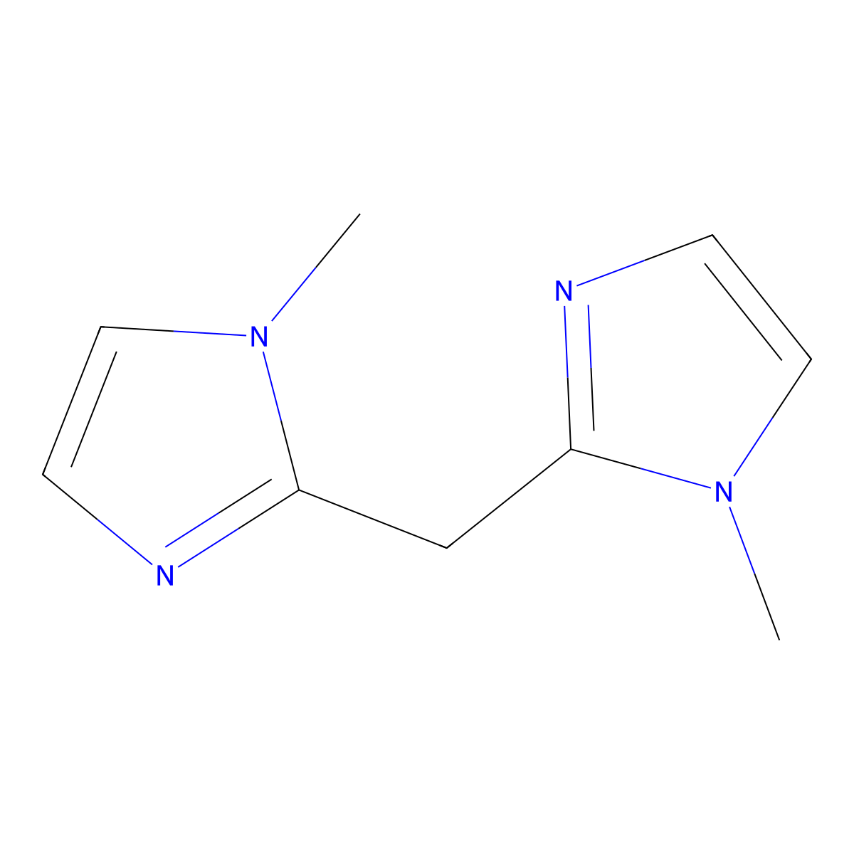 bis(N-methylimidazole-2-yl)methane molecular structure, CAS 124225-99-6