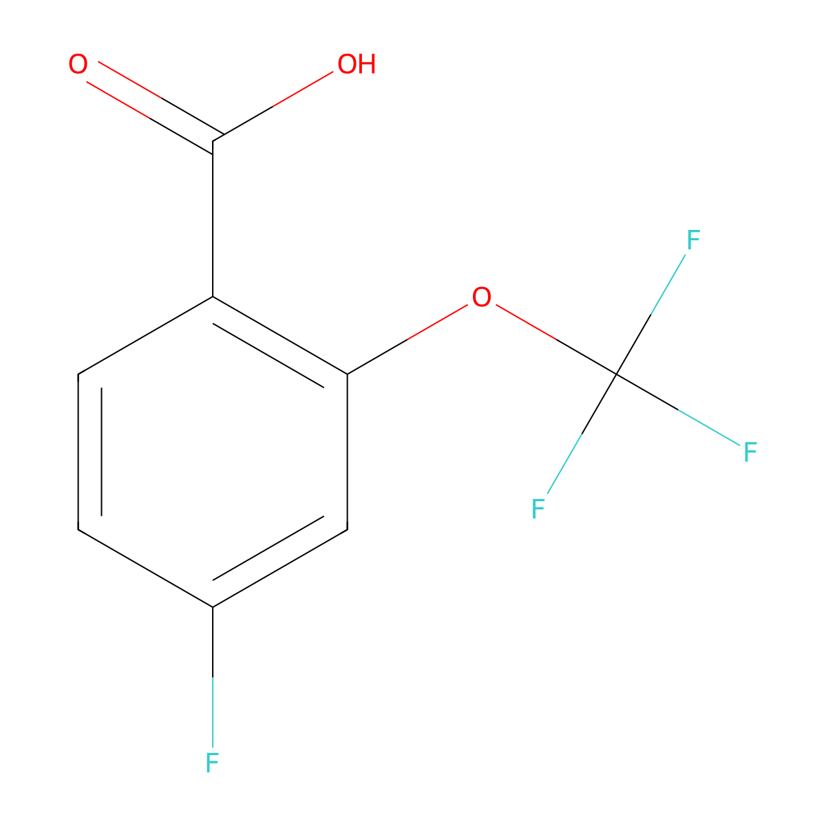 4-Fluoro-2-(trifluoromethoxy)benzoic acid molecular structure, CAS 1242250-37-8