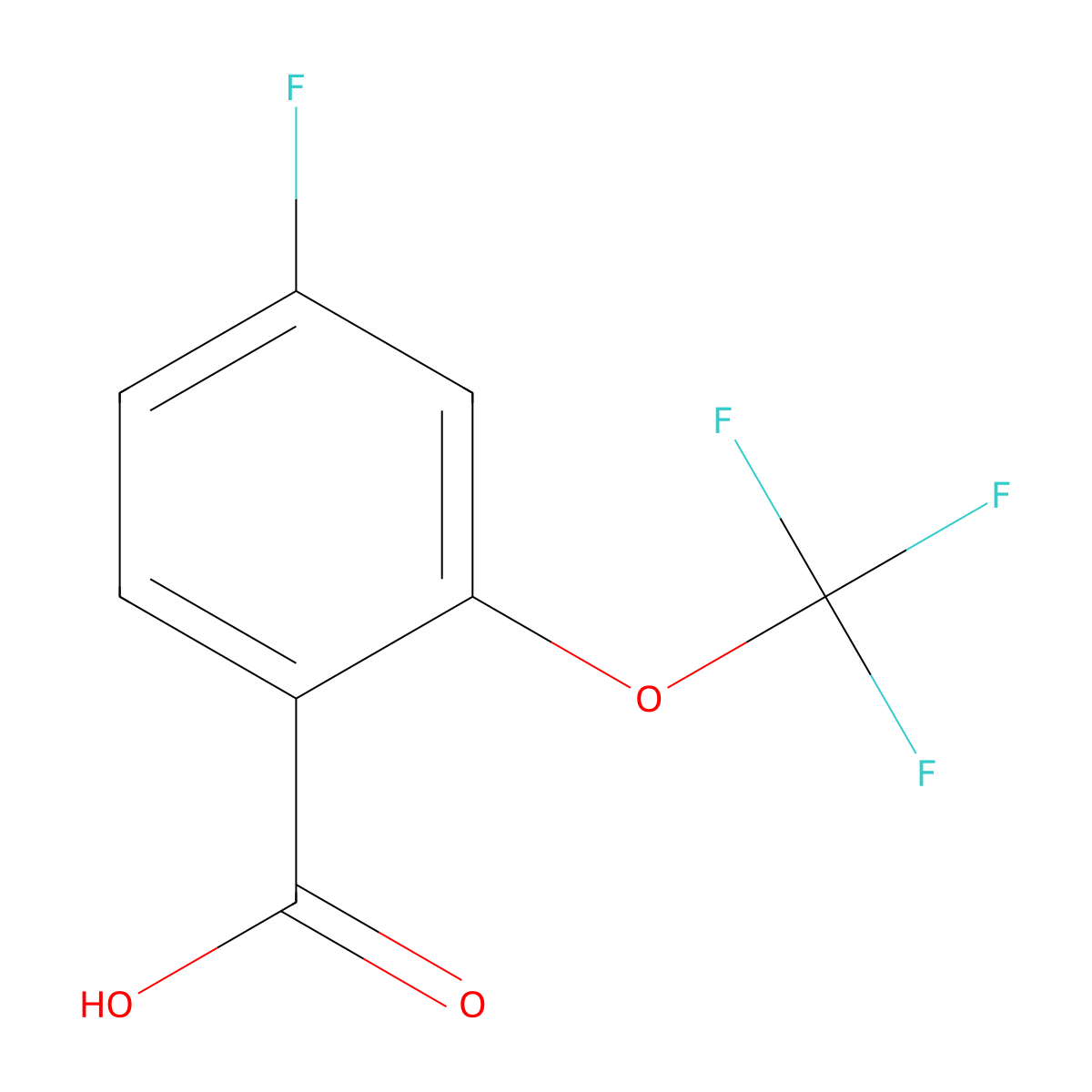 4-Fluoro-2-(trifluoromethoxy)benzoic acid molecular structure, CAS 1242250-37-8