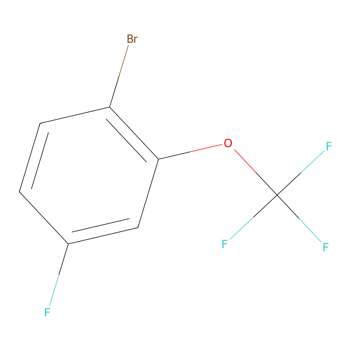 1-Bromo-4-fluoro-2-(trifluoromethoxy)benzene molecular structure, CAS 1242252-07-8