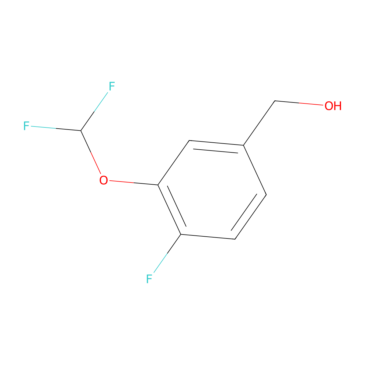 (3-(Difluoromethoxy)-4-fluorophenyl)methanol molecular structure, CAS 1242252-18-1