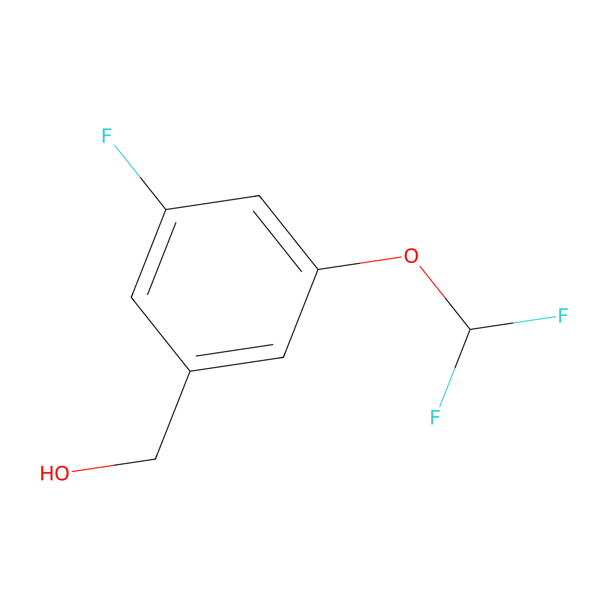 3-(Difluoromethoxy)-5-fluorobenzyl alcohol molecular structure, CAS 1242252-26-1