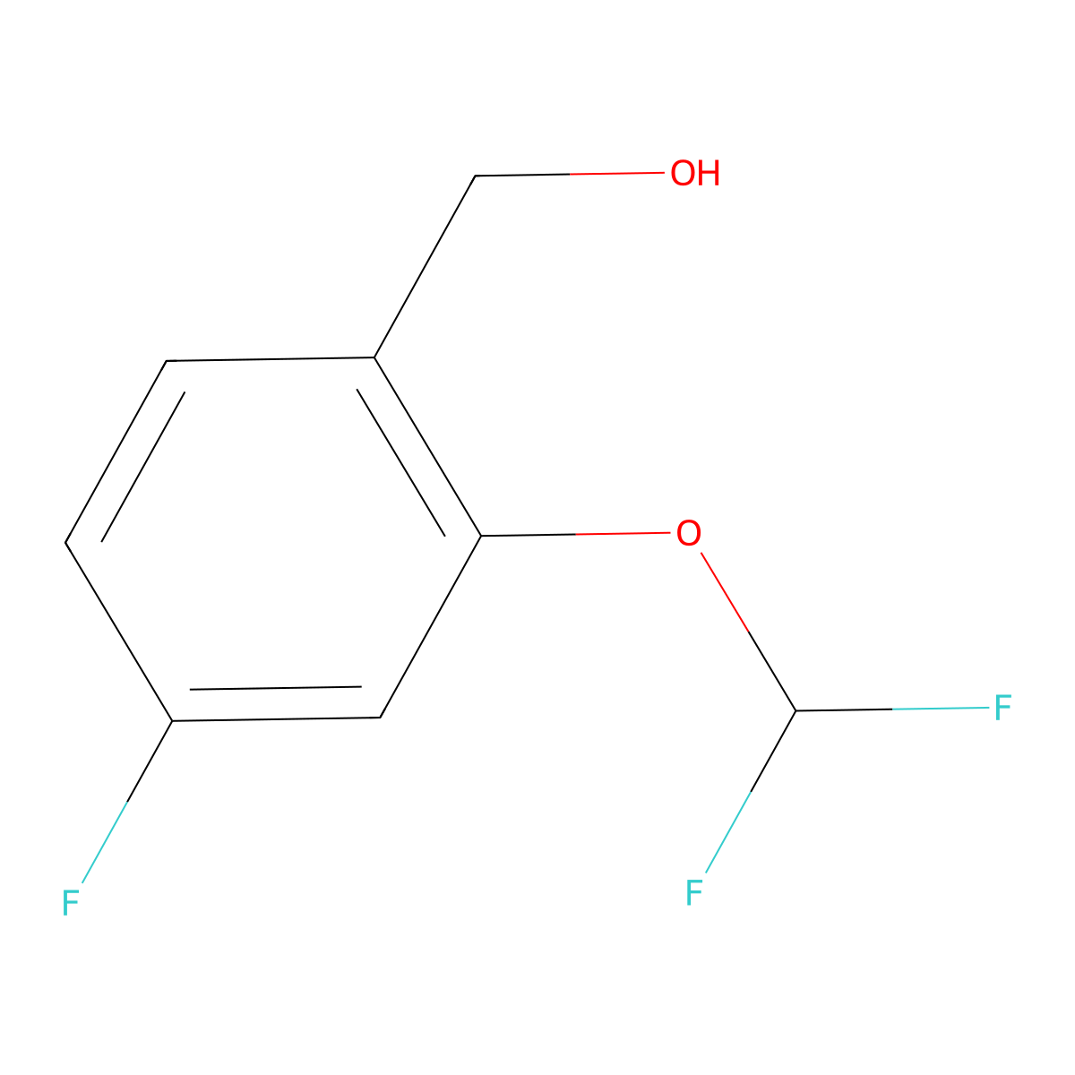 2-(Difluoromethoxy)-4-fluorobenzyl alcohol molecular structure, CAS 1242252-37-4