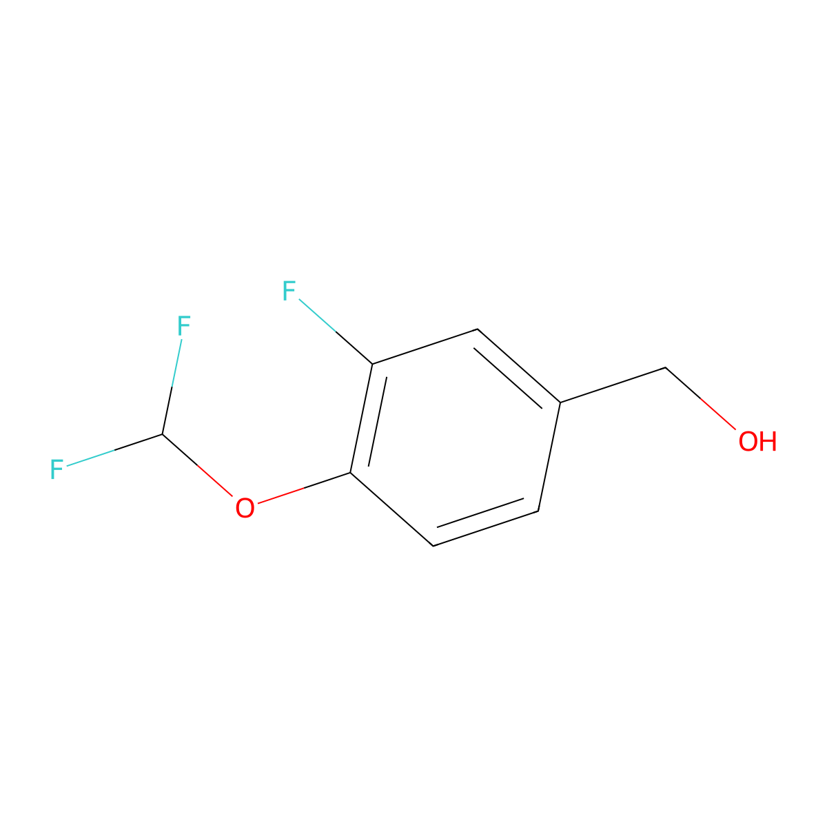 (4-(Difluoromethoxy)-3-fluorophenyl)methanol molecular structure, CAS 1242252-59-0