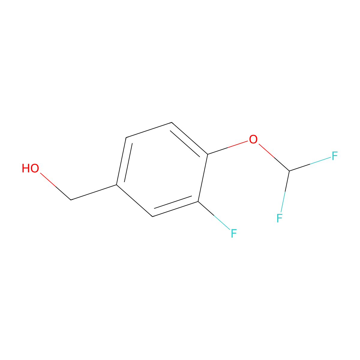 (4-(Difluoromethoxy)-3-fluorophenyl)methanol molecular structure, CAS 1242252-59-0