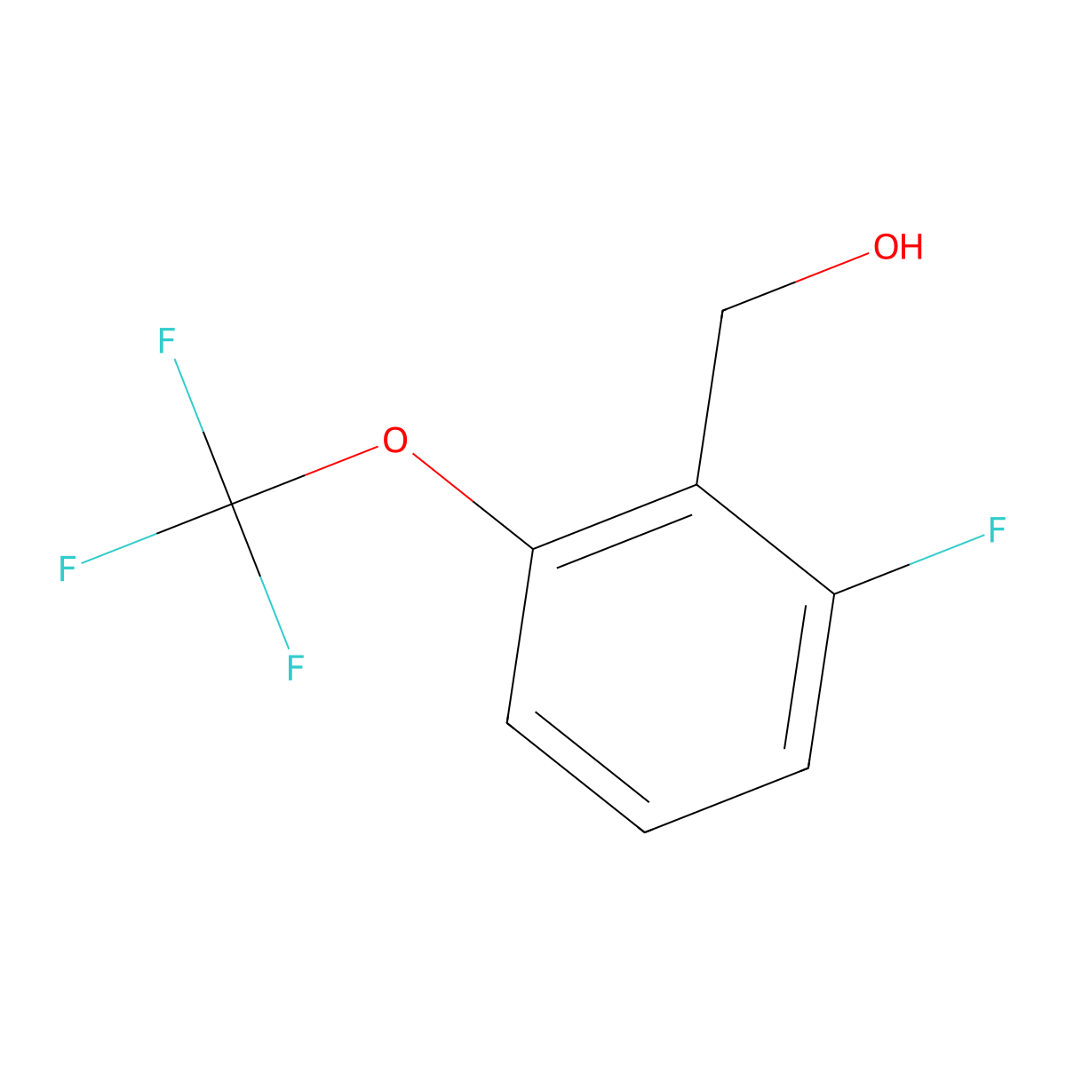 (2-Fluoro-6-(trifluoromethoxy)phenyl)methanol molecular structure, CAS 1242252-63-6