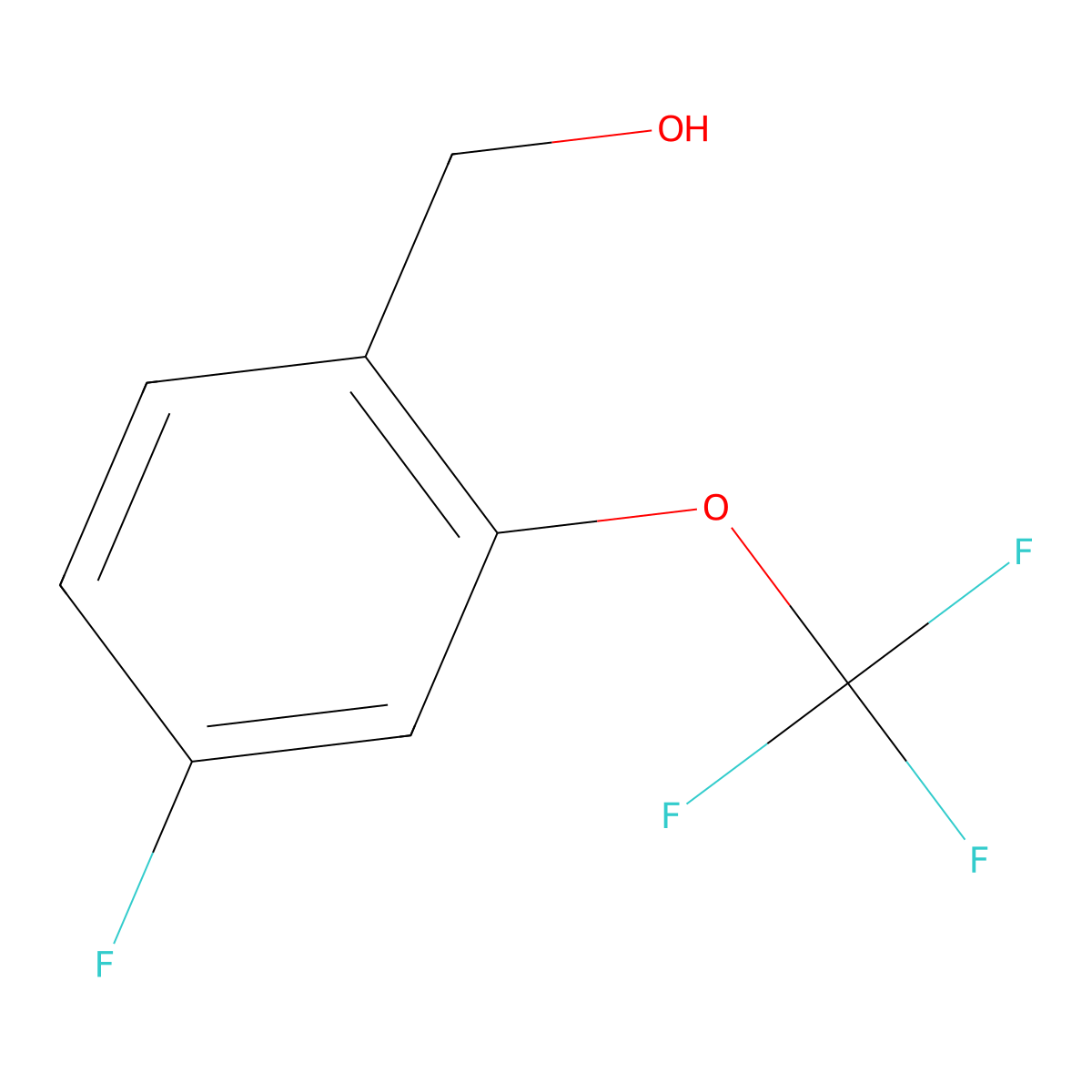 4-Fluoro-2-(trifluoromethoxy)benzyl alcohol molecular structure, CAS 1242252-68-1