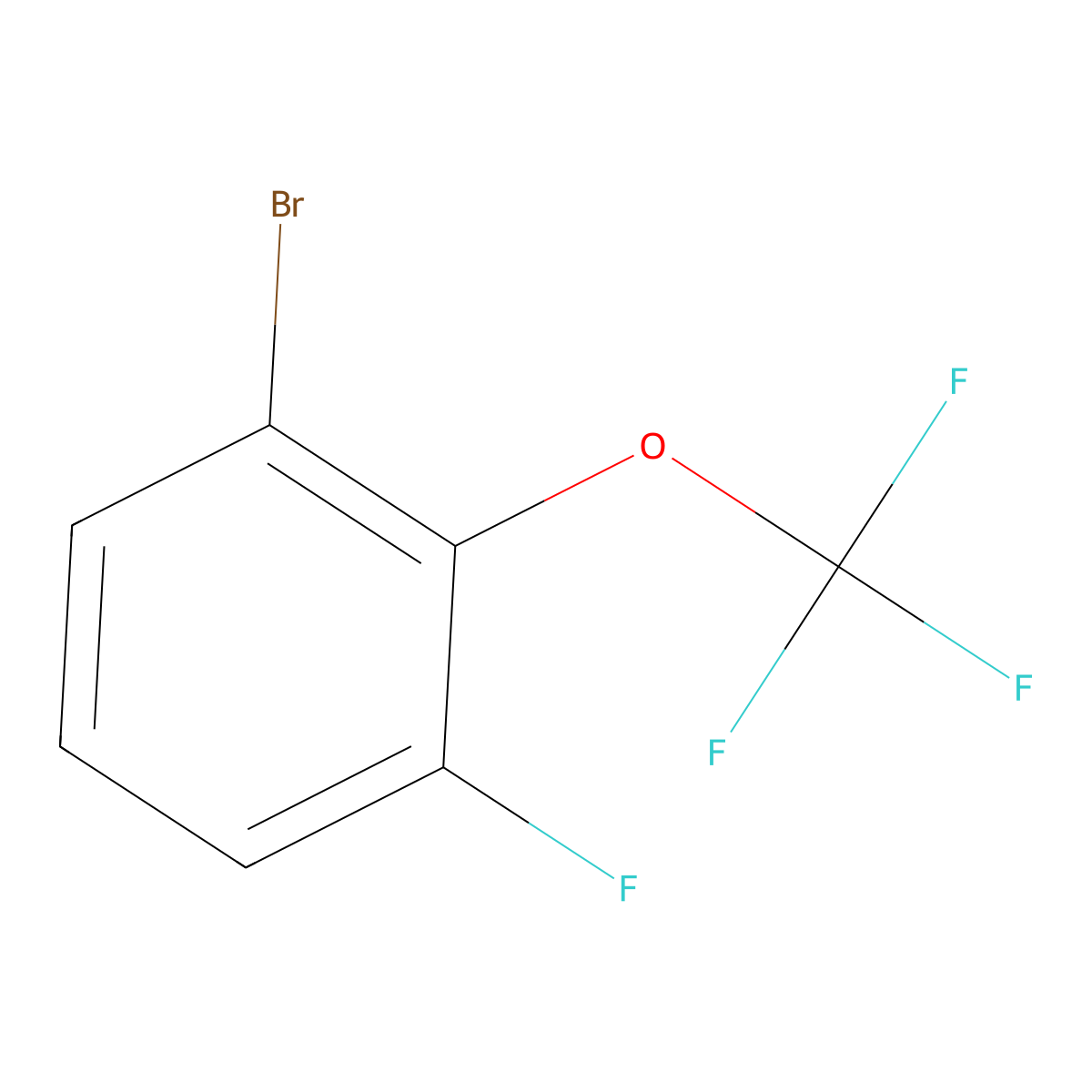 1-Bromo-3-fluoro-2-(trifluoromethoxy)benzene molecular structure, CAS 1242258-31-6