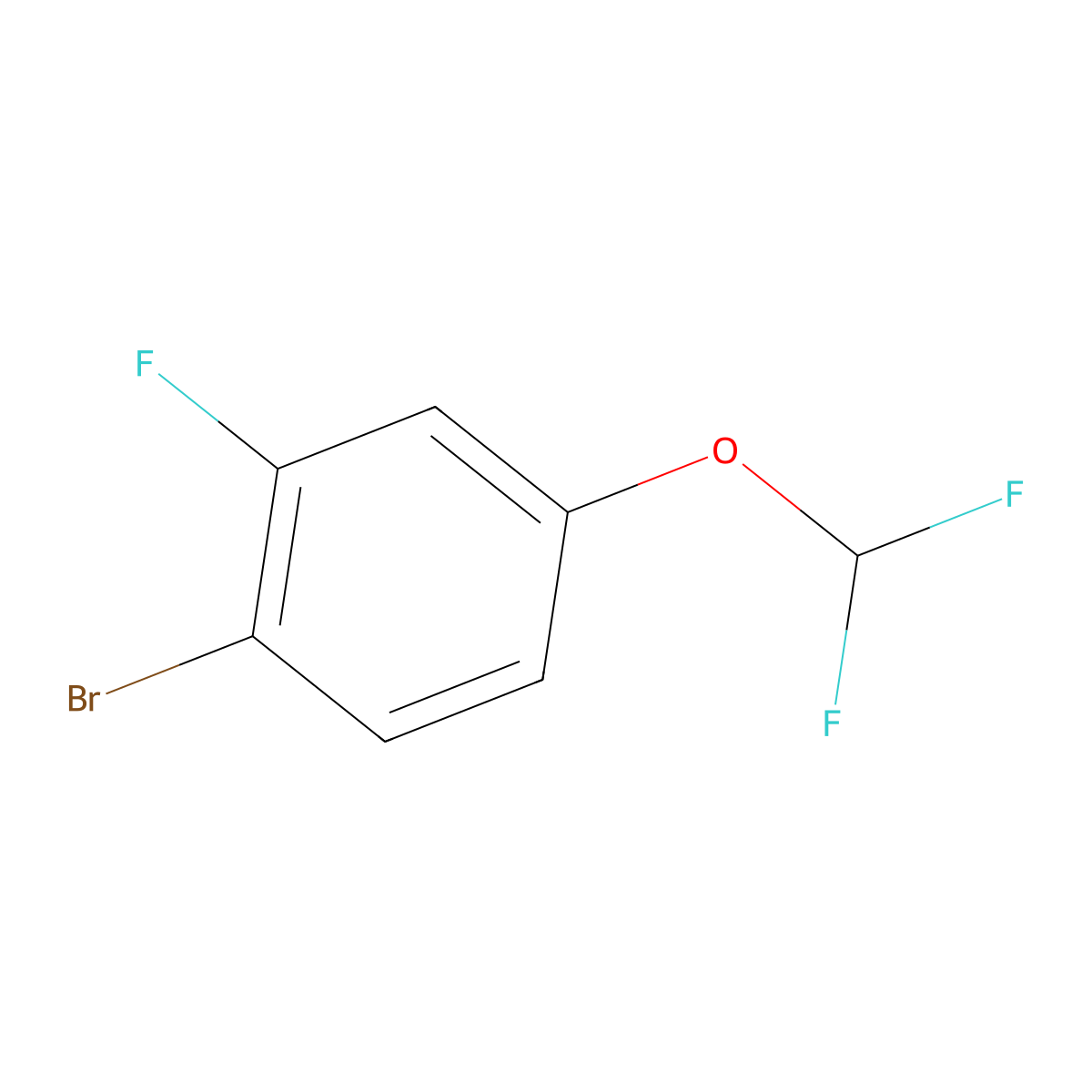 1-Bromo-4-(difluoromethoxy)-2-fluorobenzene molecular structure, CAS 1242258-38-3