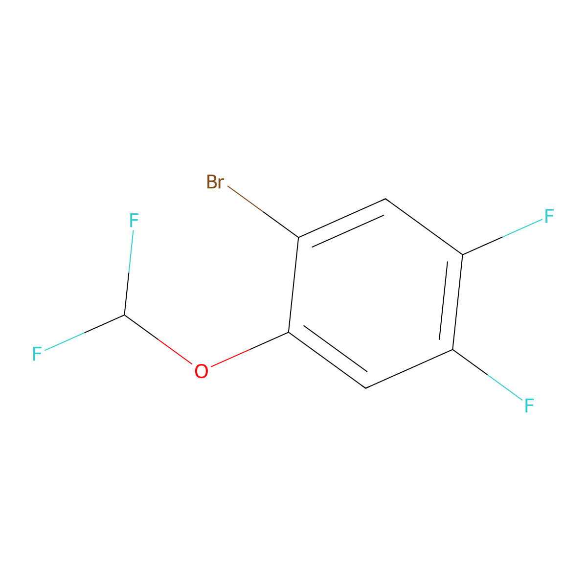 1-Bromo-2-(difluoromethoxy)-4,5-difluorobenzene molecular structure, CAS 1242258-46-3