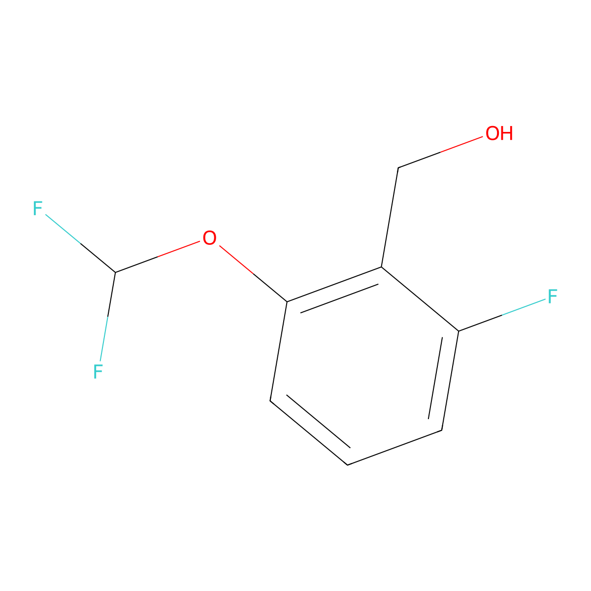 (2-(Difluoromethoxy)-6-fluorophenyl)methanol molecular structure, CAS 1242259-99-9