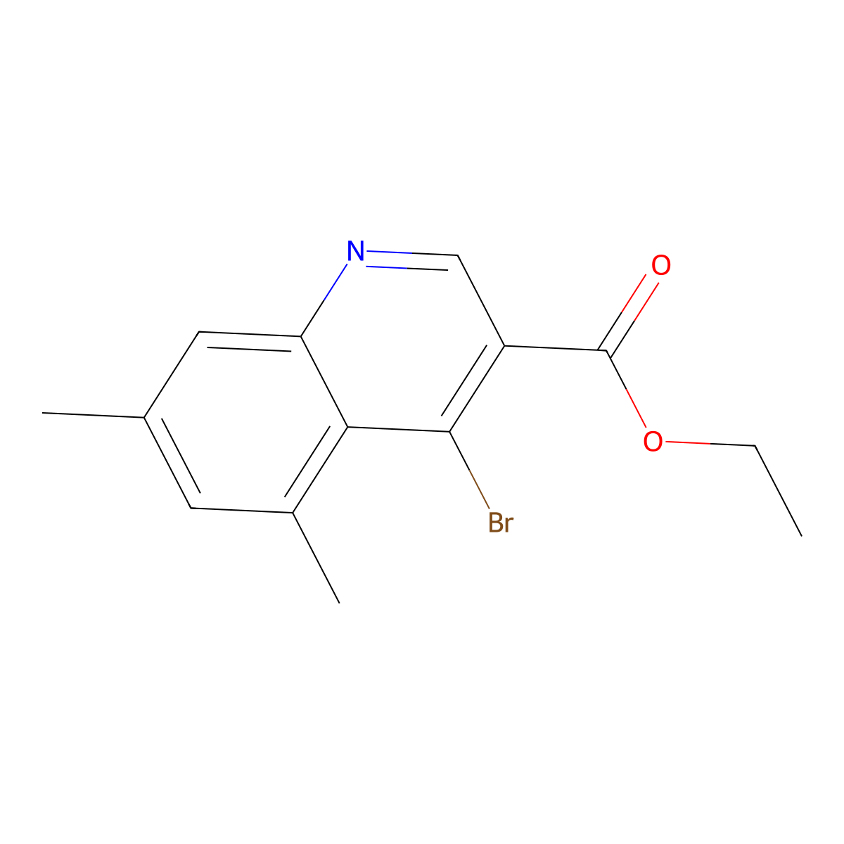 Ethyl 4-bromo-5,7-dimethylquinoline-3-carboxylate molecular structure, CAS 1242260-06-5