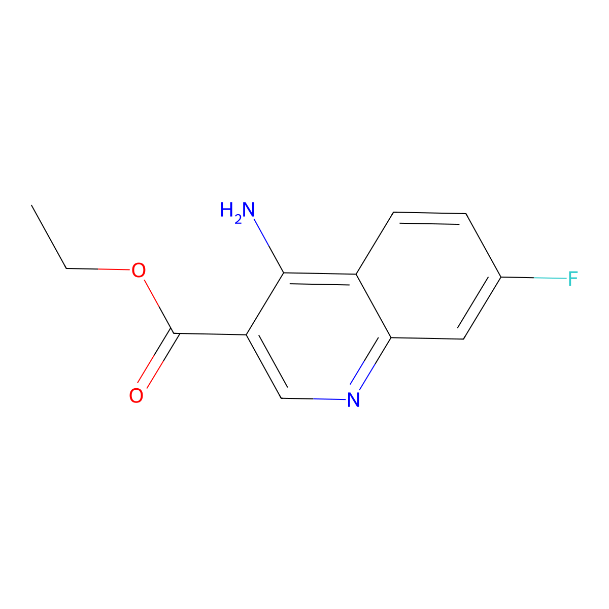 Ethyl 4-amino-7-fluoroquinoline-3-carboxylate molecular structure, CAS 1242260-08-7