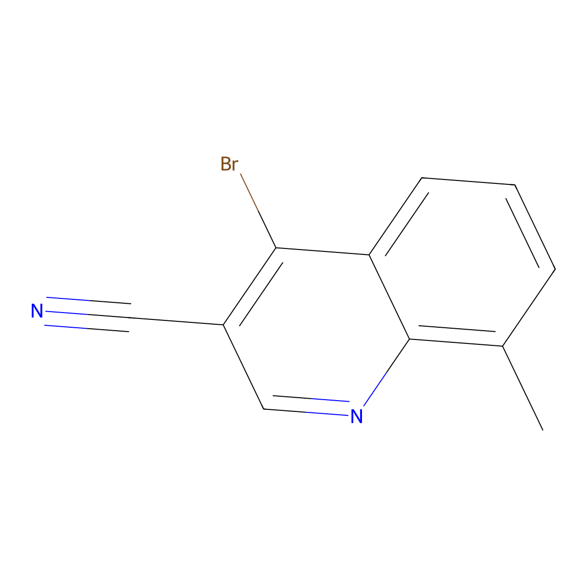 4-Bromo-8-methylquinoline-3-carbonitrile molecular structure, CAS 1242260-28-1