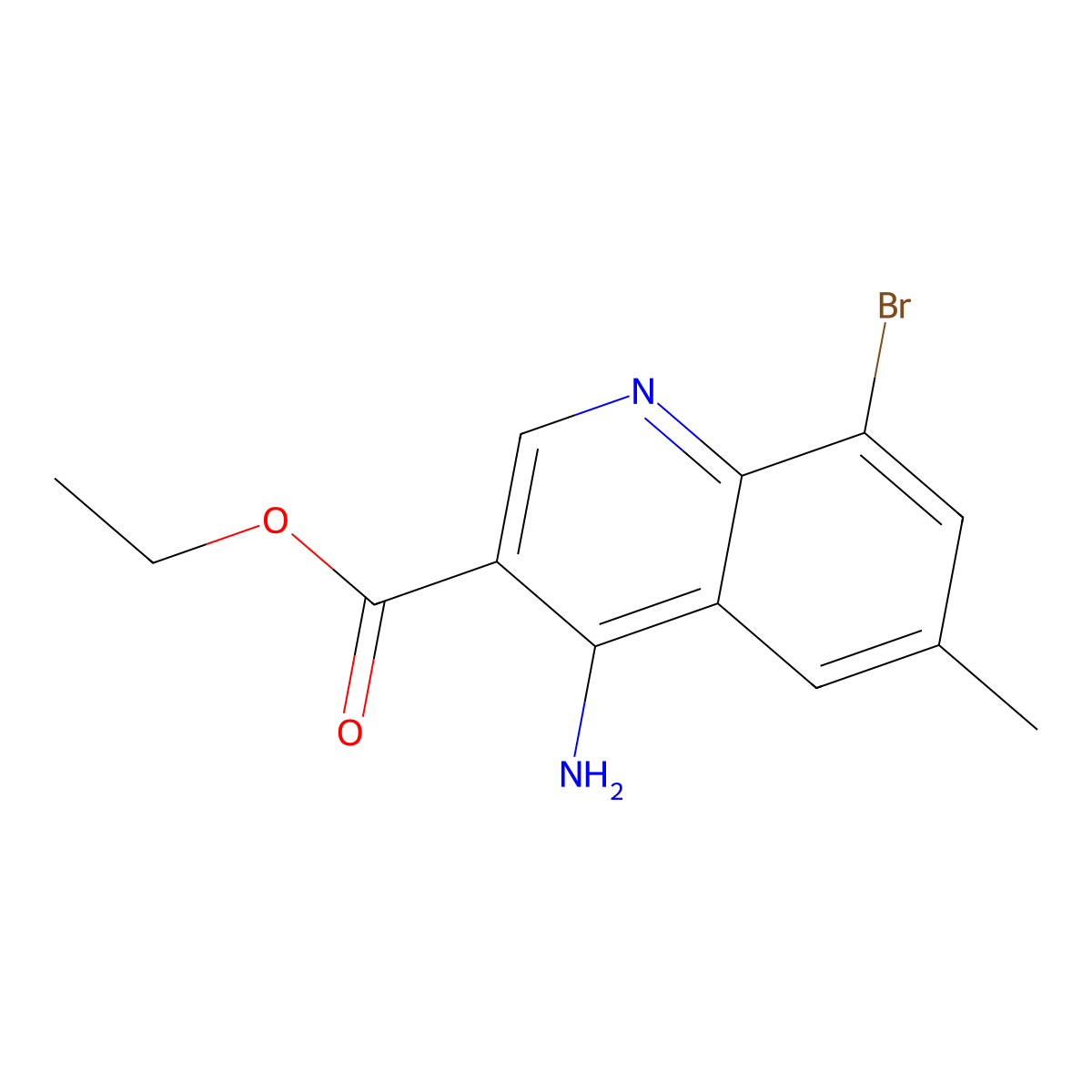 4-Amino-8-Bromo-6-Methylquinoline-3-Carboxylic Acid Ethyl Ester molecular structure, CAS 1242260-34-9