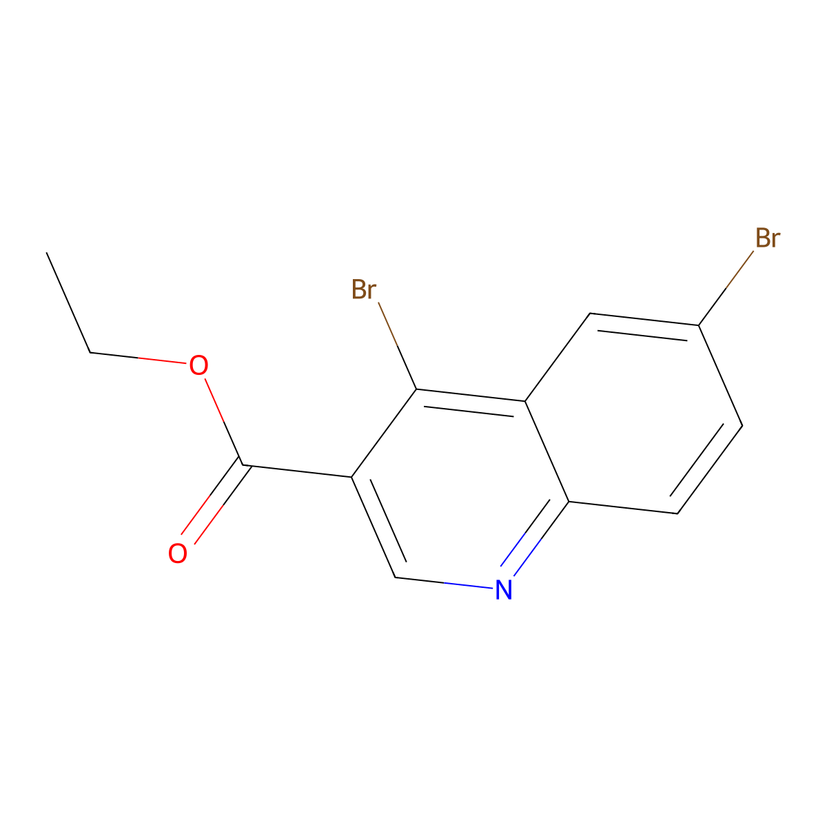 Ethyl 4,6-dibromoquinoline-3-carboxylate molecular structure, CAS 1242260-51-0