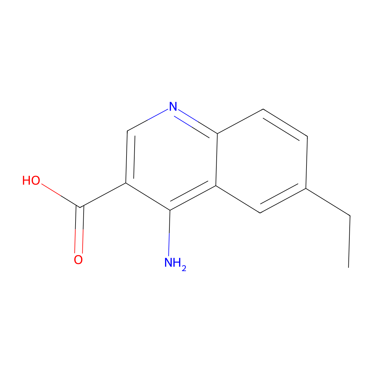 4-Amino-6-ethylquinoline-3-carboxylic acid molecular structure, CAS 1242260-53-2
