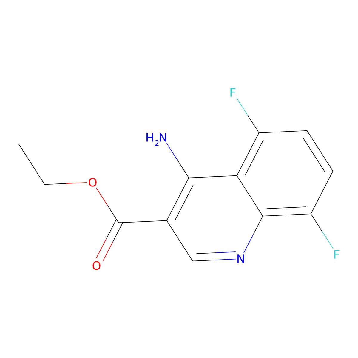Ethyl 4-amino-5,8-difluoroquinoline-3-carboxylate molecular structure, CAS 1242260-57-6