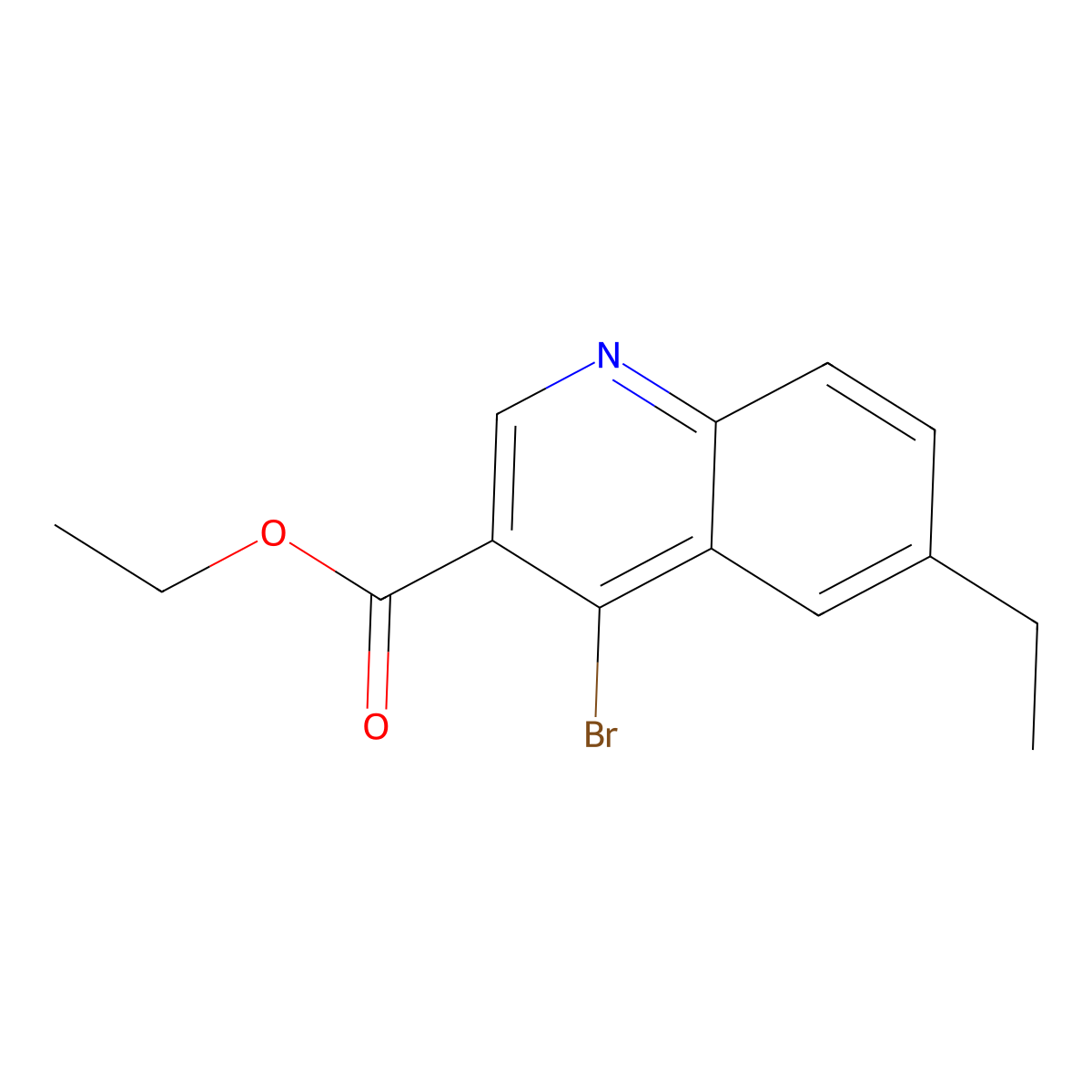 Ethyl 4-bromo-6-ethylquinoline-3-carboxylate molecular structure, CAS 1242260-59-8