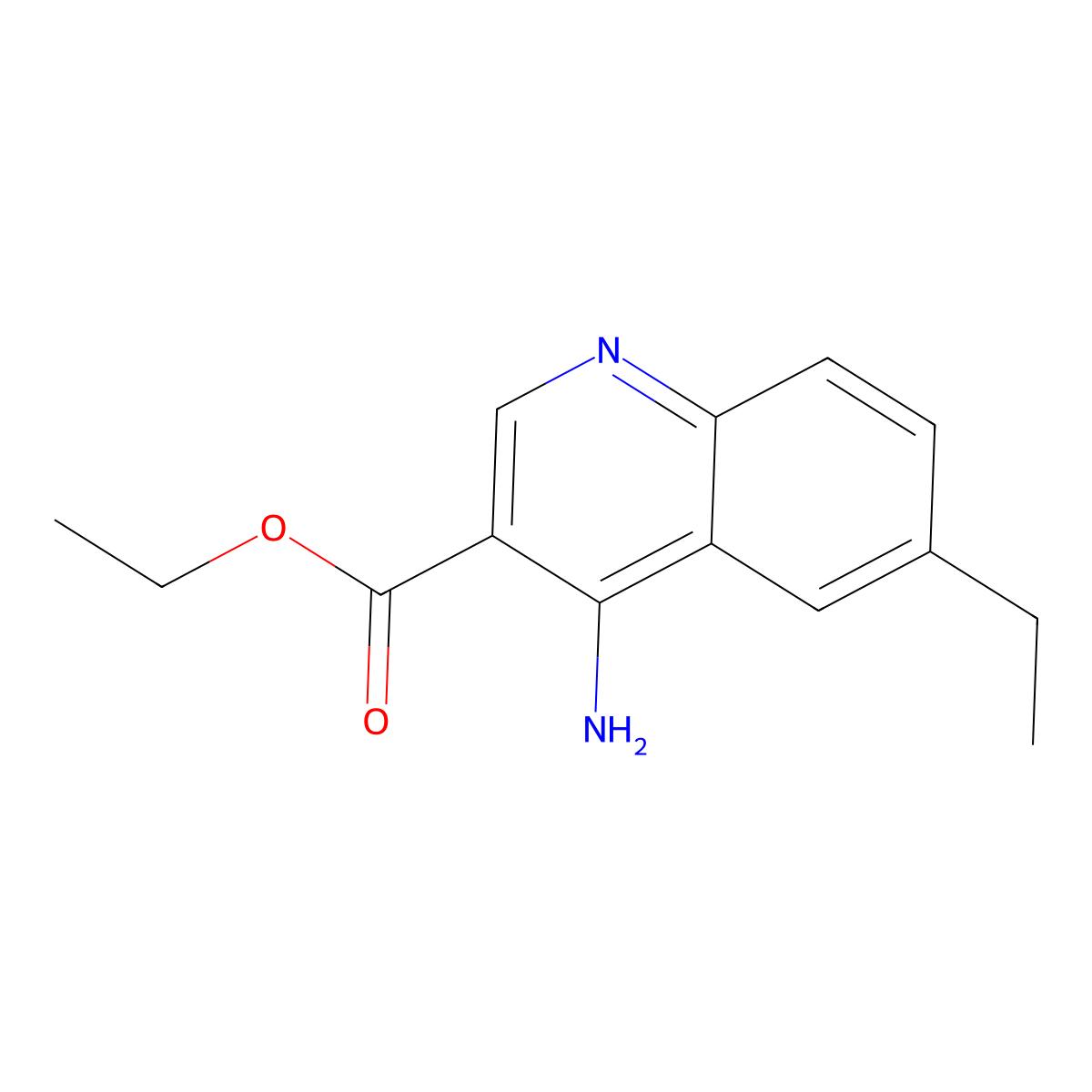 Ethyl 4-amino-6-ethylquinoline-3-carboxylate molecular structure, CAS 1242260-76-9