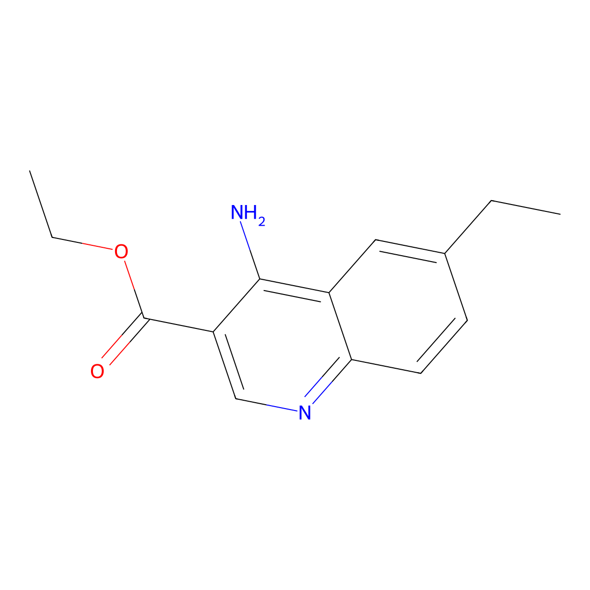 Ethyl 4-amino-6-ethylquinoline-3-carboxylate molecular structure, CAS 1242260-76-9