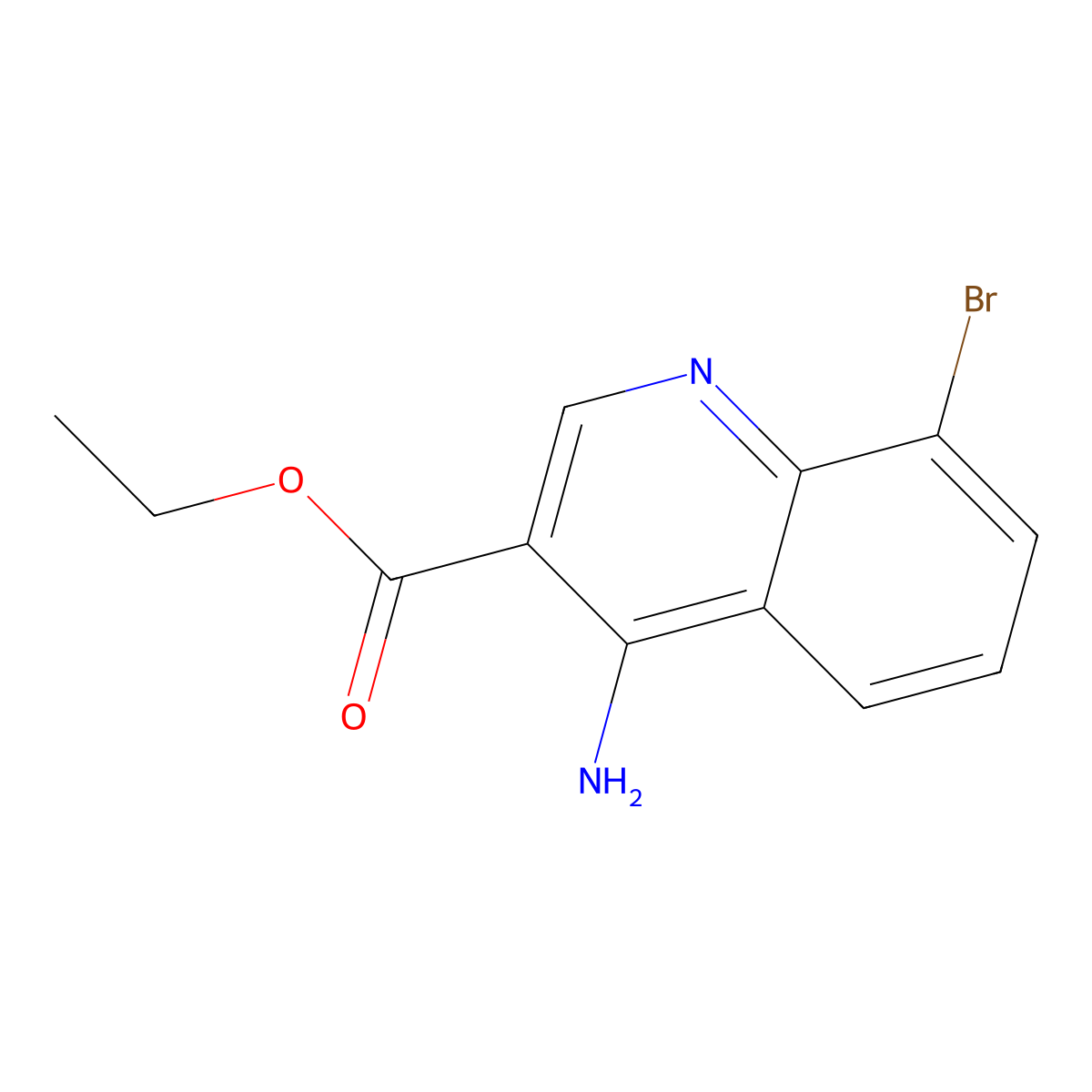 4-Amino-8-bromoquinoline-3-carboxylic acid ethyl ester molecular structure, CAS 1242260-89-4