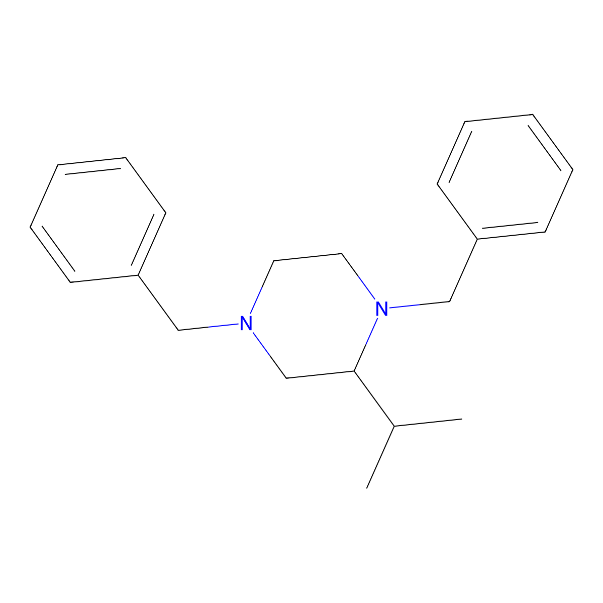 1,4-Dibenzyl-2-(propan-2-yl)piperazine molecular structure, CAS 1242262-08-3