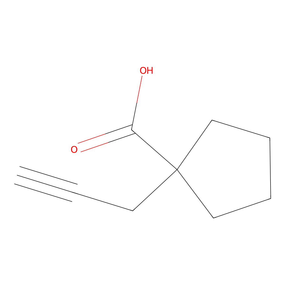 1-(Prop-2-yn-1-yl)cyclopentane-1-carboxylic acid molecular structure, CAS 1242265-30-0