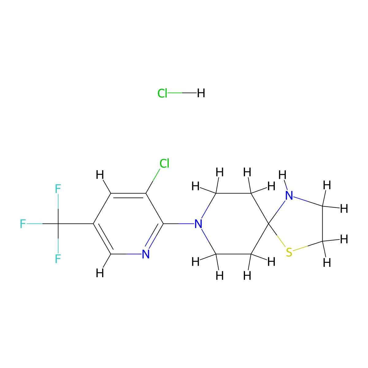 8-[3-Chloro-5-(trifluoromethyl)pyridin-2-yl]-1-thia-4,8-diazaspiro[4.5]decane hydrochloride molecular structure, CAS 1242267-83-9