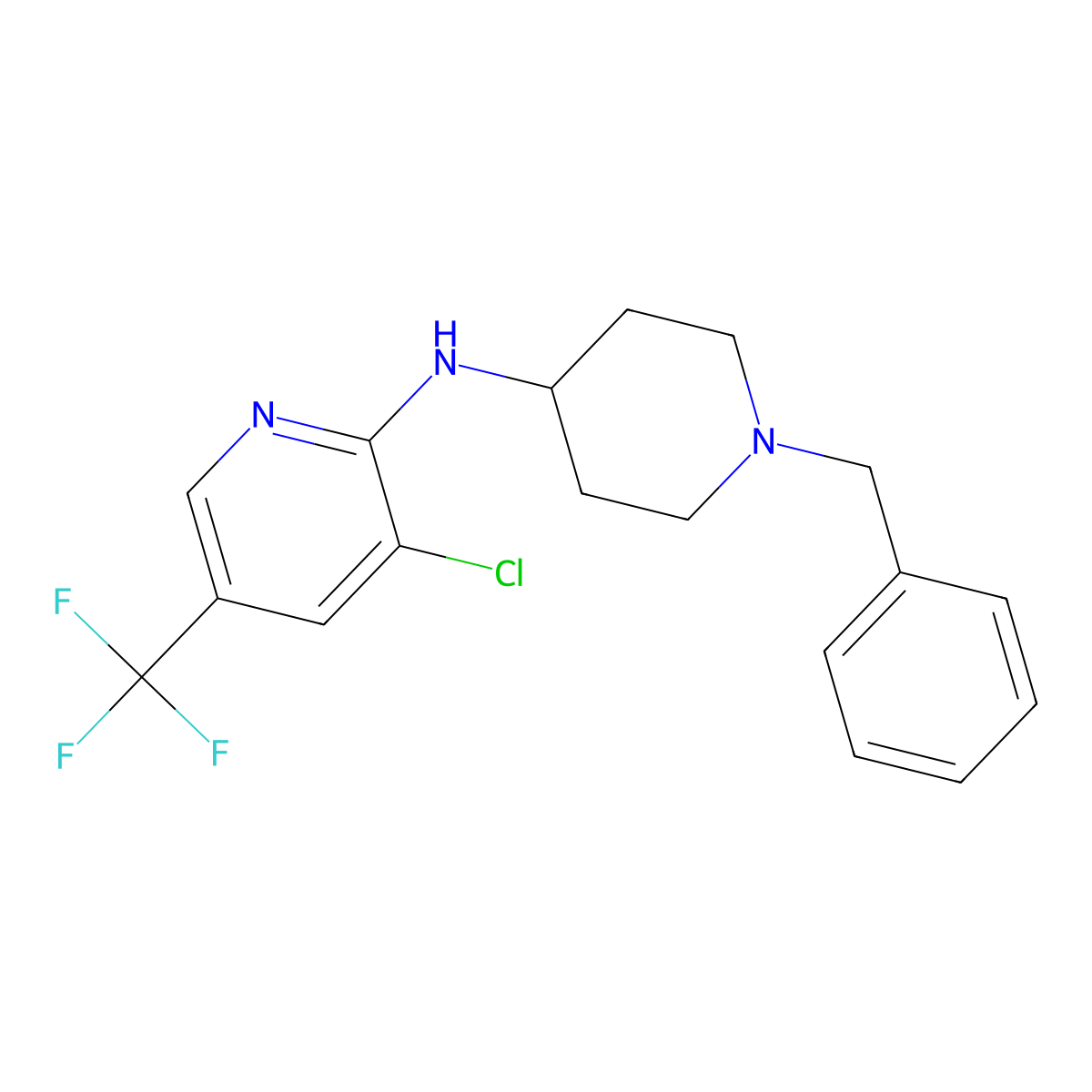 N-(1-Benzylpiperidin-4-yl)-3-chloro-5-(trifluoromethyl)pyridin-2-amine molecular structure, CAS 1242267-94-2