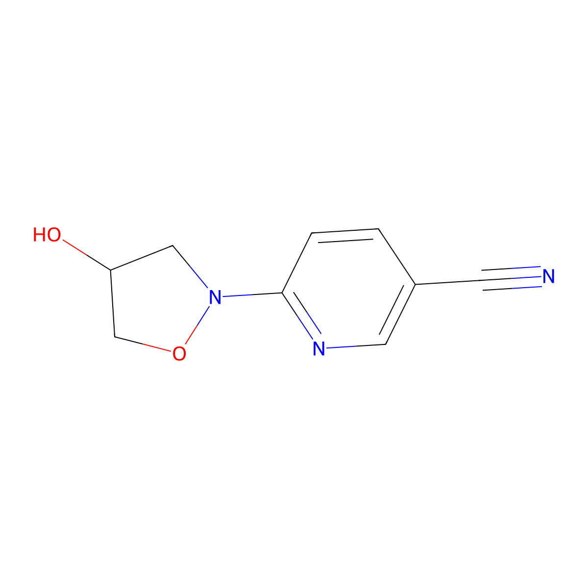 6-(4-Hydroxy-1,2-oxazolidin-2-yl)pyridine-3-carbonitrile molecular structure, CAS 1242267-98-6