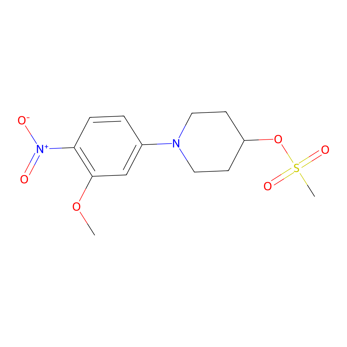 1-(3-Methoxy-4-nitrophenyl)-4-piperidinyl methanesulfonate molecular structure, CAS 1242268-02-5