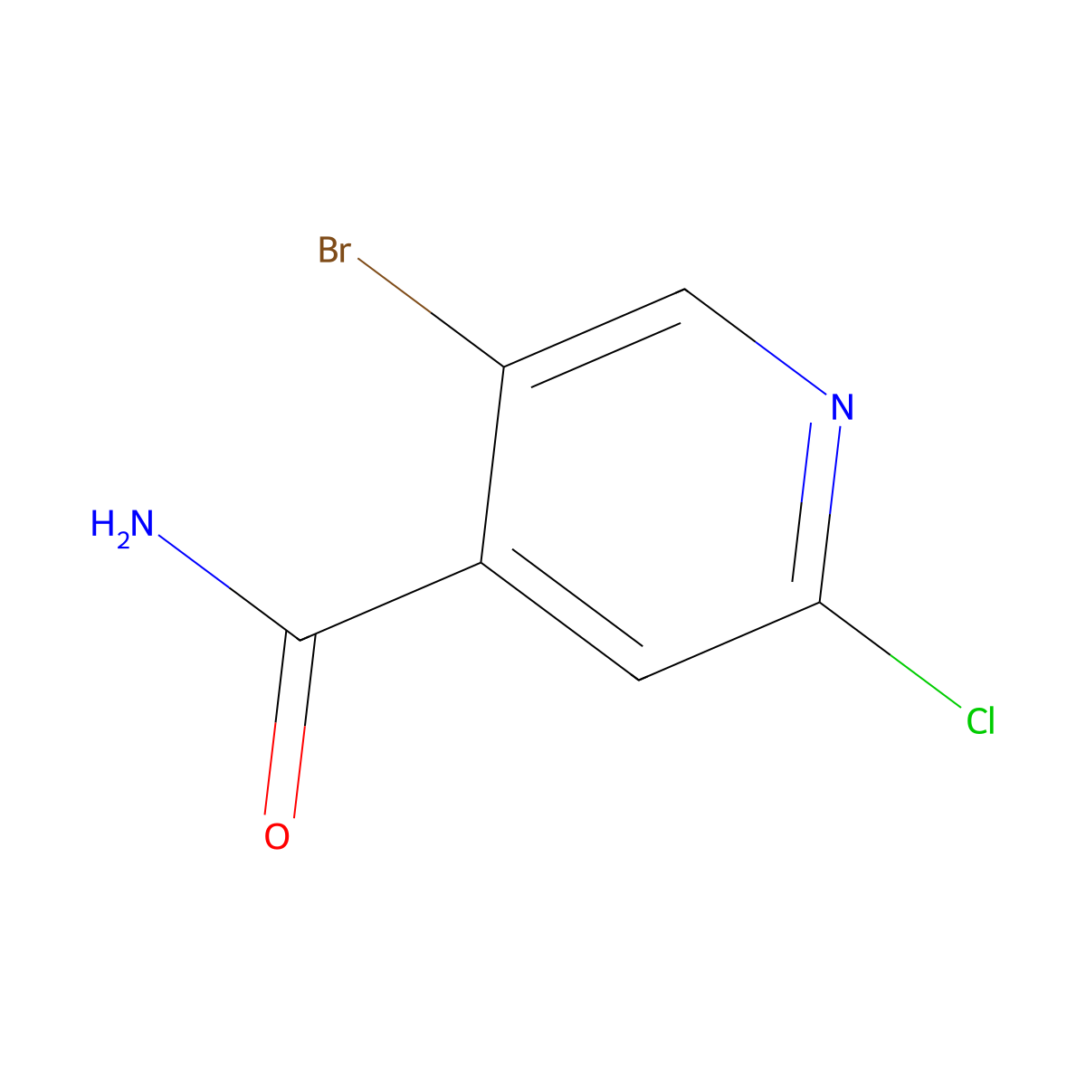 5-Bromo-2-chloroisonicotinamide molecular structure, CAS 1242268-03-6