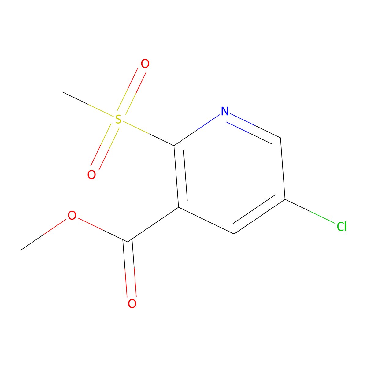 Methyl 5-chloro-2-methanesulfonylpyridine-3-carboxylate molecular structure, CAS 1242268-08-1