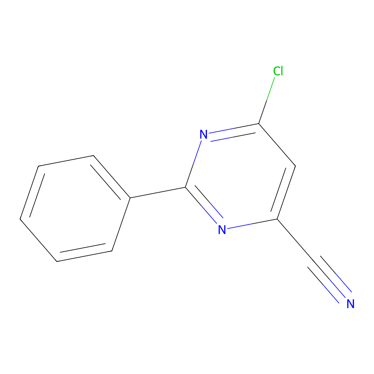 6-Chloro-2-phenylpyrimidine-4-carbonitrile molecular structure, CAS 1242268-11-6