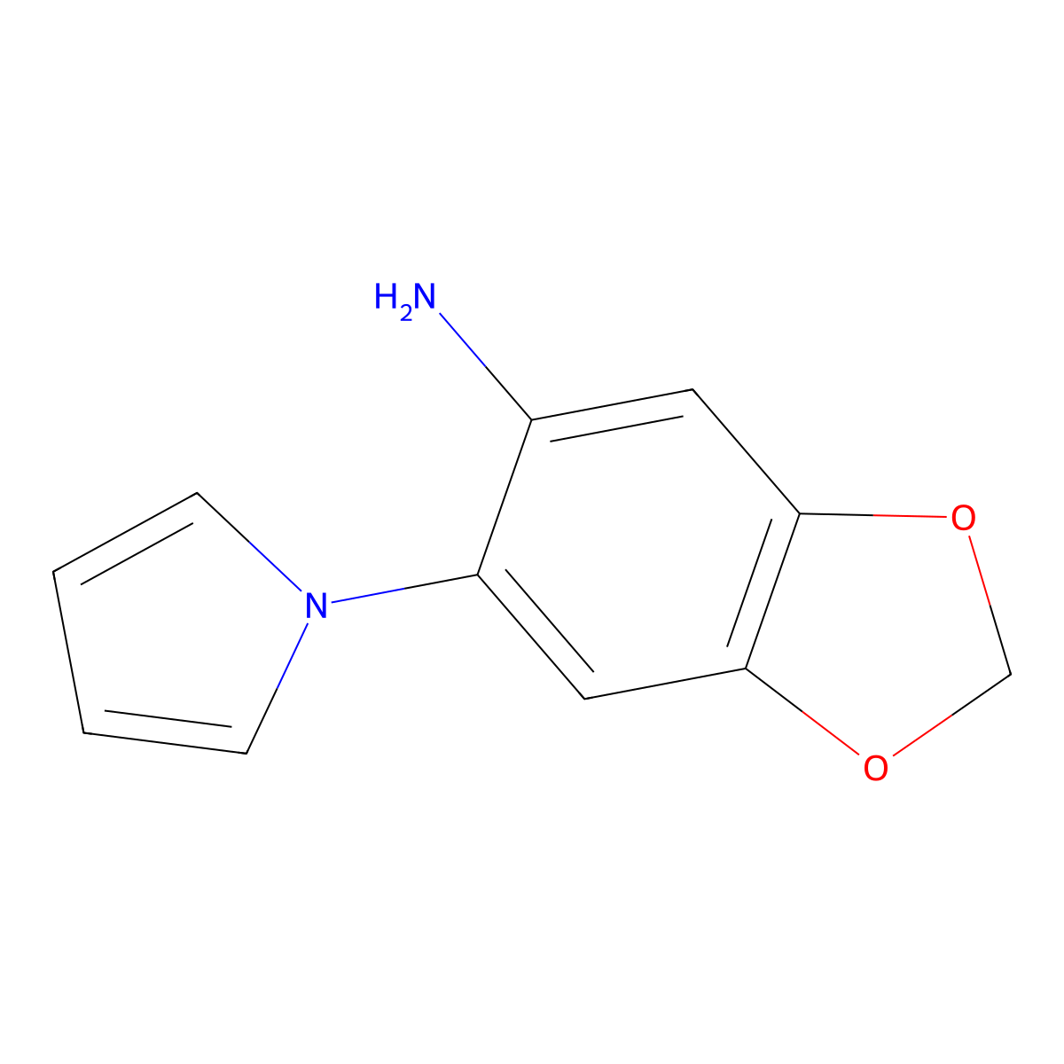 6-(1H-pyrrol-1-yl)-1,3-benzodioxol-5-amine molecular structure, CAS 1242268-16-1