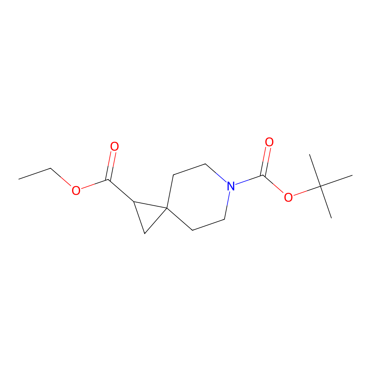 6-Tert-butyl 1-ethyl 6-azaspiro[2.5]octane-1,6-dicarboxylate molecular structure, CAS 1242268-17-2