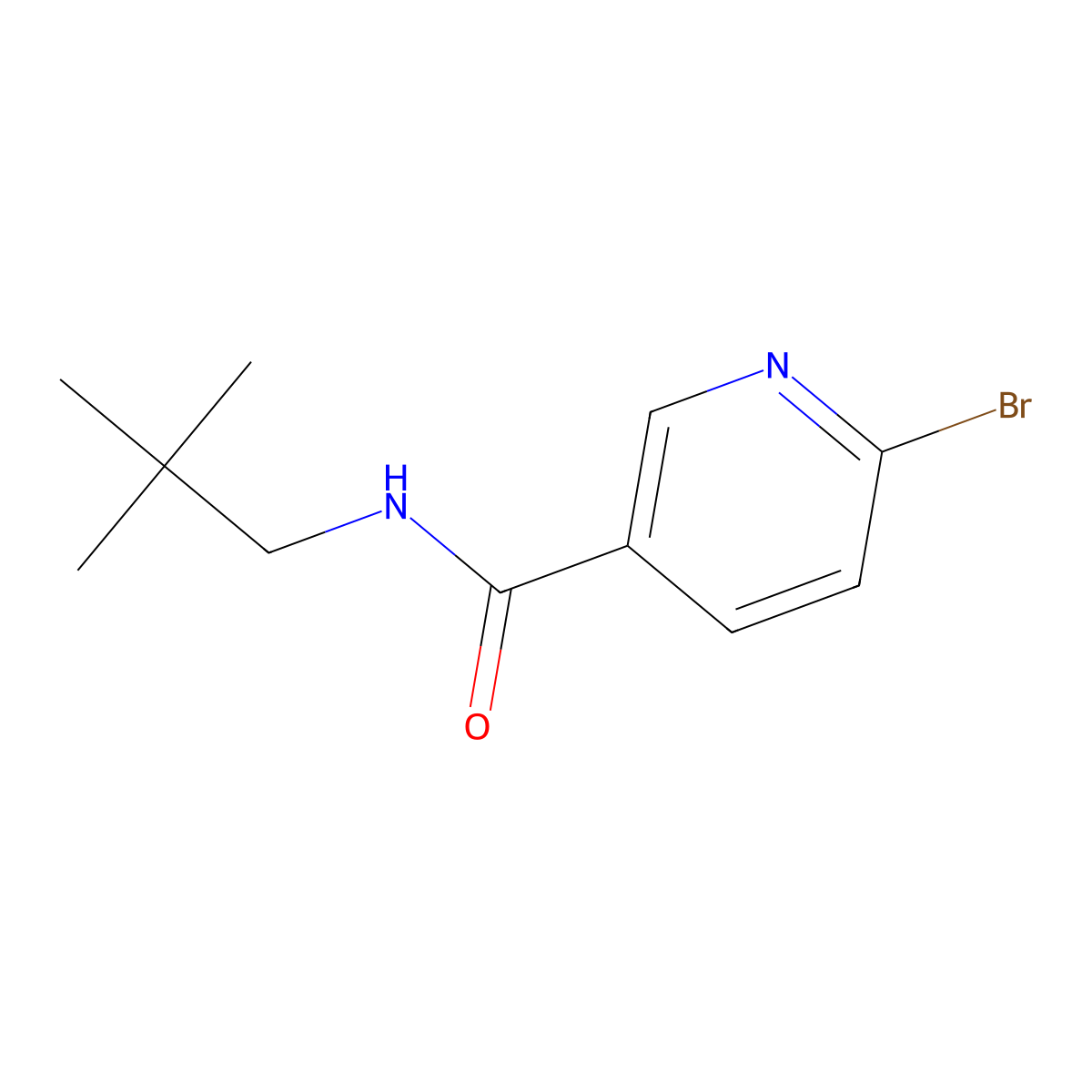 6-bromo-N-(2,2-dimethylpropyl)pyridine-3-carboxamide molecular structure, CAS 1242268-19-4