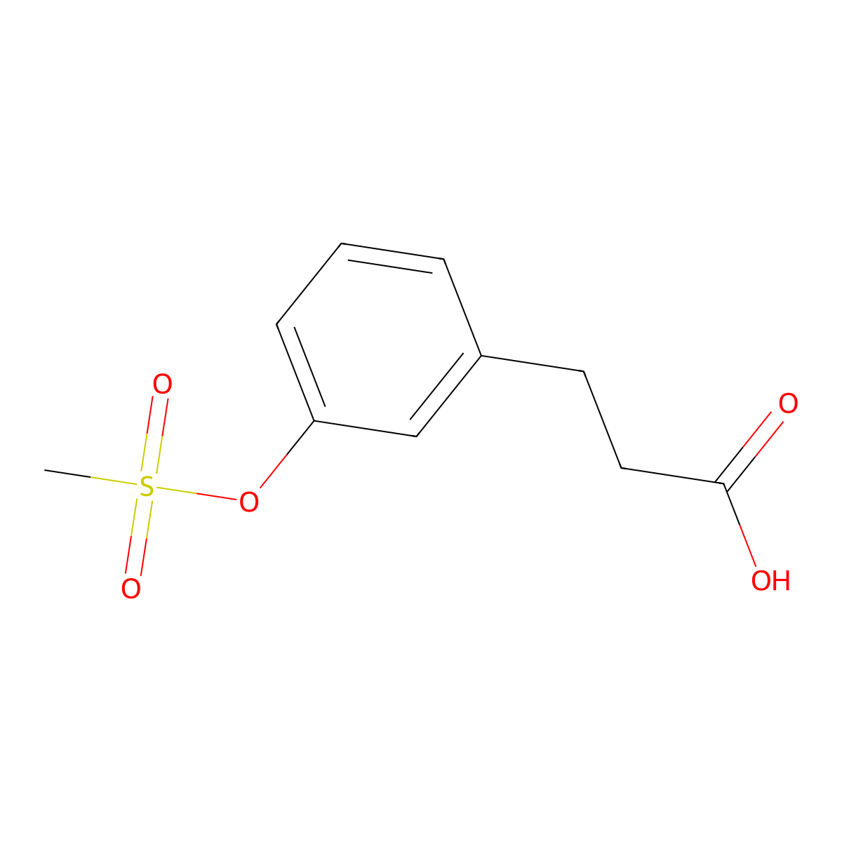 3-[3-(Methanesulfonyloxy)phenyl]propanoic acid molecular structure, CAS 1242268-25-2
