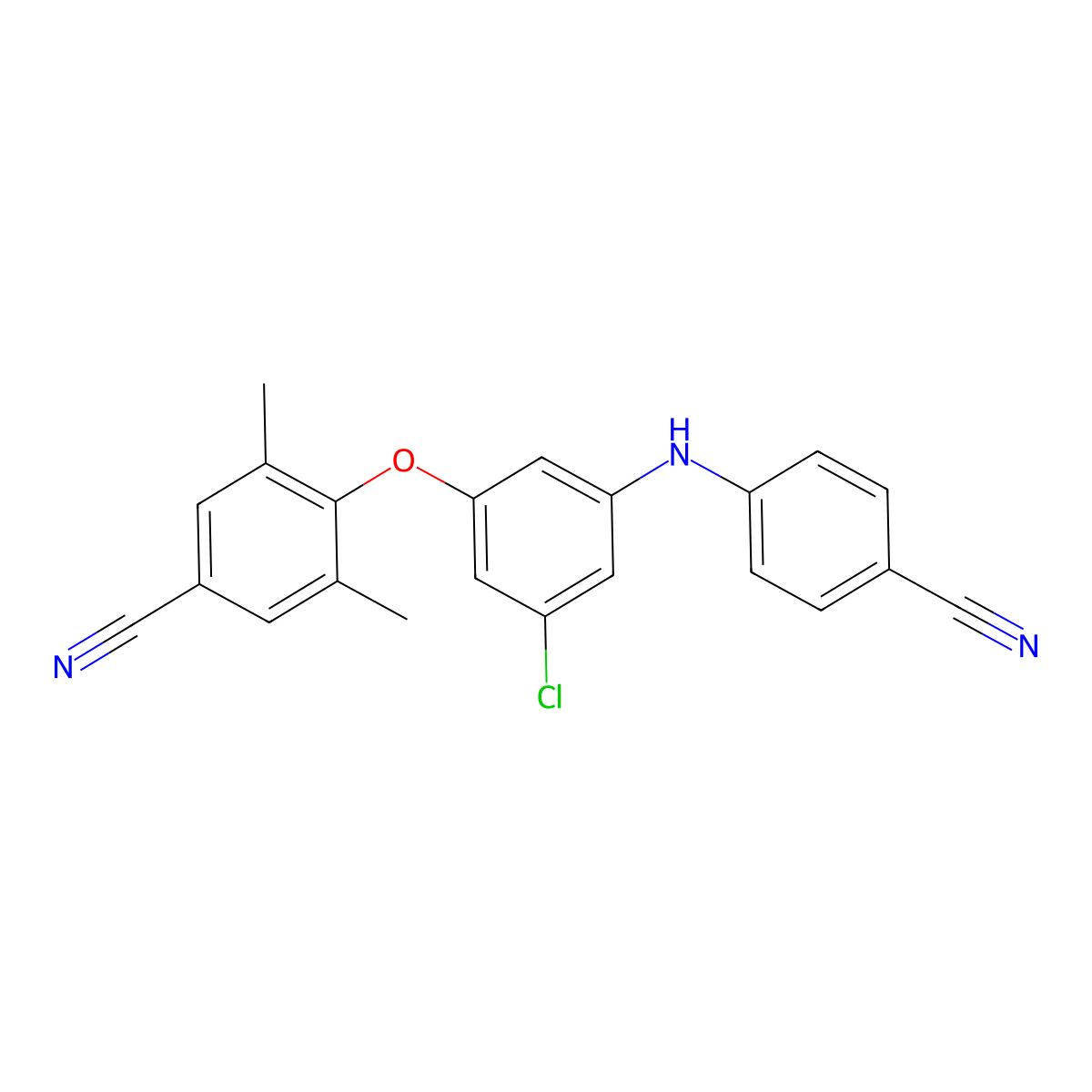 4-{3-Chloro-5-[(4-cyanophenyl)amino]phenoxy}-3,5-dimethylbenzonitrile molecular structure, CAS 1242268-27-4