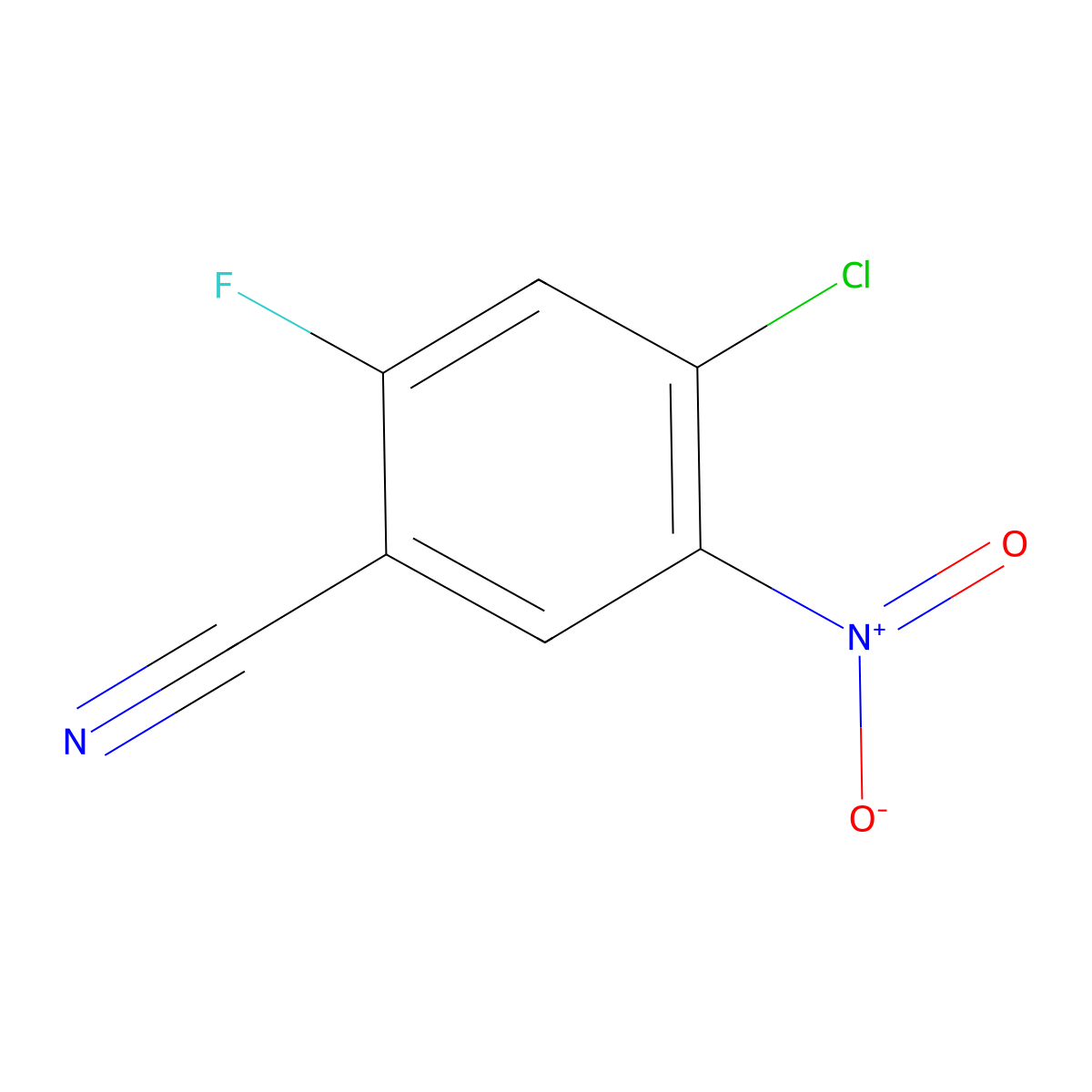 4-Chloro-2-fluoro-5-nitrobenzonitrile molecular structure, CAS 1242269-80-2