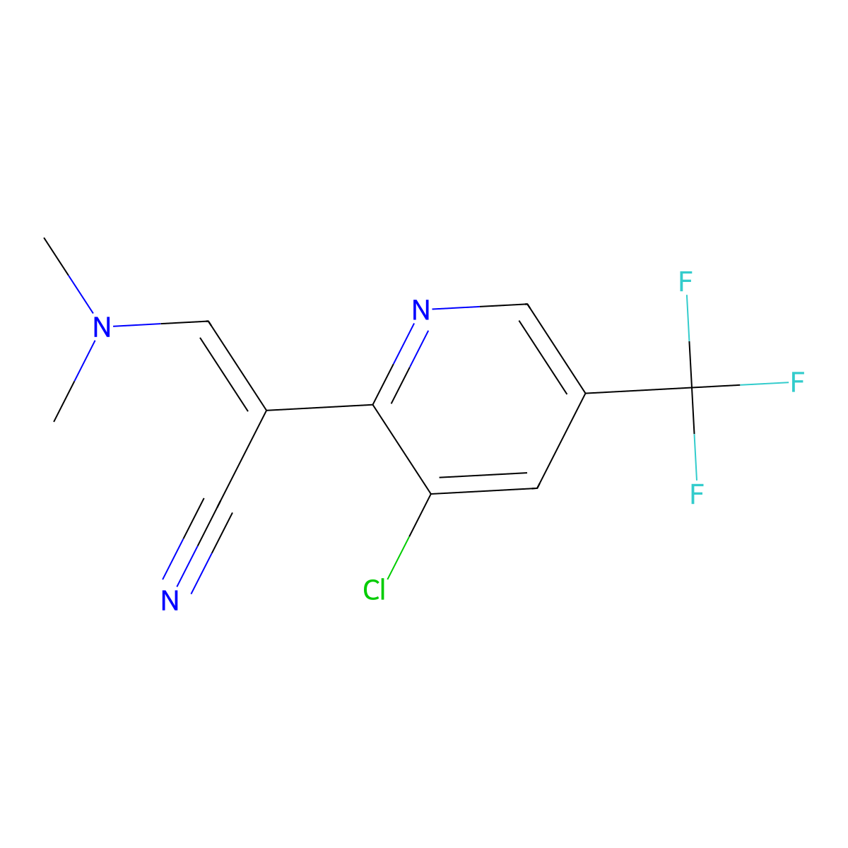 (Z)-2-[3-chloro-5-(trifluoromethyl)-2-pyridinyl]-3-(dimethylamino)-2-propenenitrile molecular structure, CAS 1242271-46-0