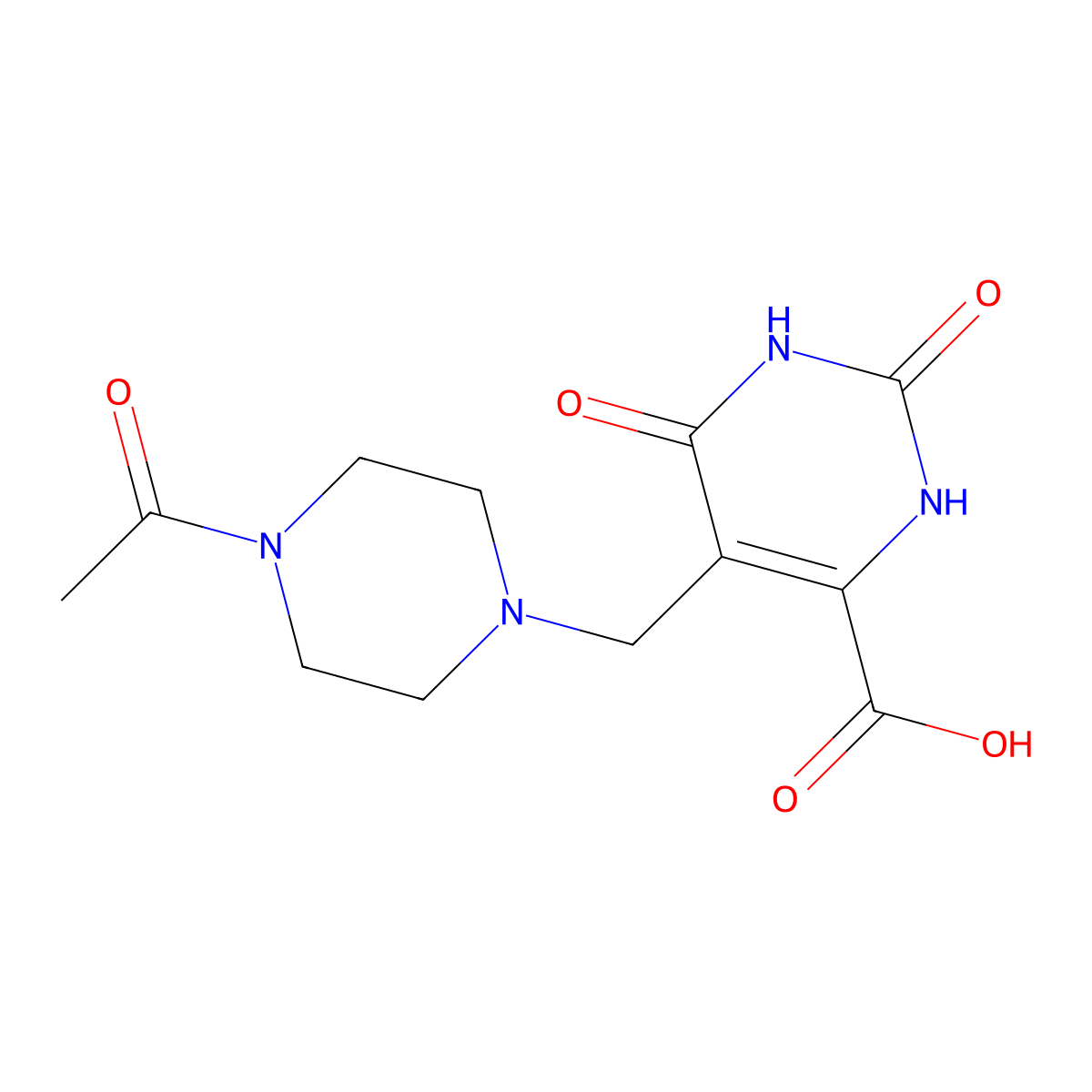 5-((4-Acetylpiperazin-1-yl)methyl)-2,6-dioxo-1,2,3,6-tetrahydropyrimidine-4-carboxylic acid molecular structure, CAS 1242282-16-1