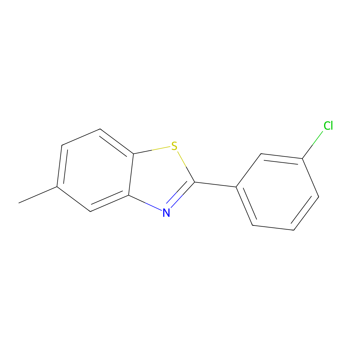 2-(3-Chlorophenyl)-5-methylbenzo[d]thiazole molecular structure, CAS 1242303-21-4
